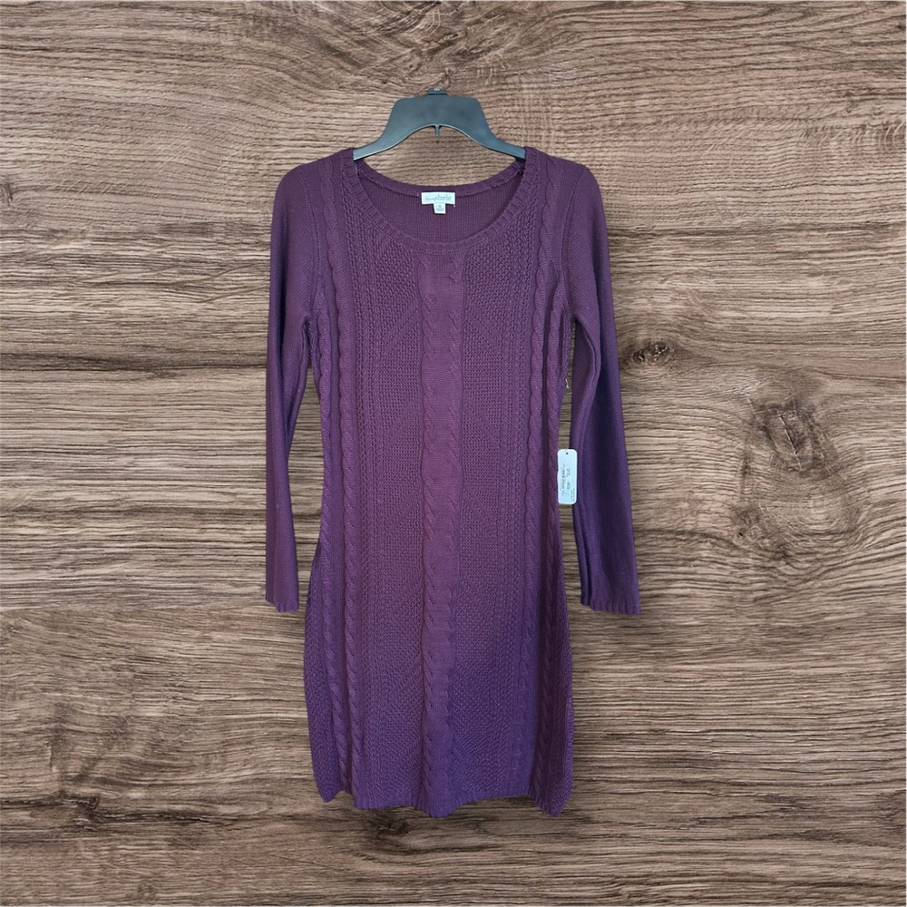NWT! Charming Charlie Purple Cable Knit Dress